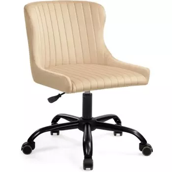 Компьютерное кресло Эдон пластик/велюр, черный/бежевый 50x60x73 см