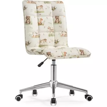 Компьютерное кресло Квадро S40-15 металл/ткань, хром/белый 42x57x86 см