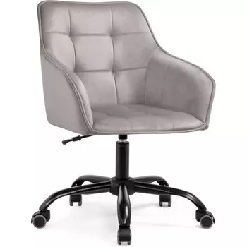 Компьютерное кресло Оиши пластик/велюр, черный/серый 56x63x80 см