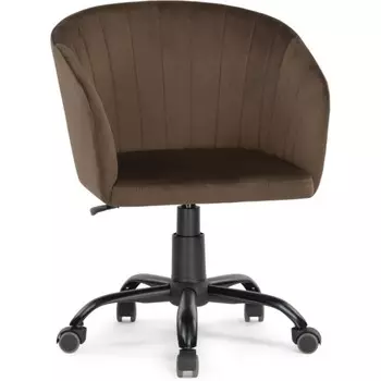 Компьютерное кресло Тибо пластик/велюр, черный/шоколад 60x60x81 см