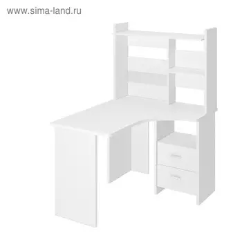 Компьютерный стол, 1000 1200 1520 мм, правый угол, цвет белый жемчуг
