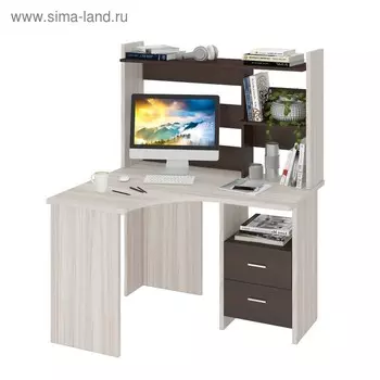 Компьютерный стол, 1200 1000 1520 мм, левый угол, цвет карамель/венге