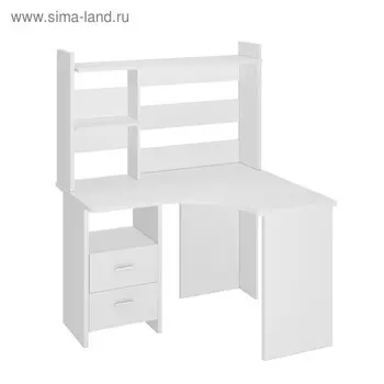 Компьютерный стол, 1200 1000 1520 мм, правый угол, цвет белый жемчуг
