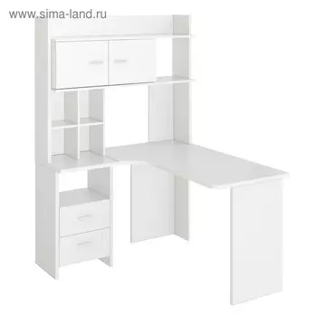 Компьютерный стол, 1200 1300 1785 мм, левый угол, цвет белый жемчуг