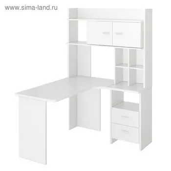Компьютерный стол, 1200 1300 1785 мм, правый угол, цвет белый жемчуг