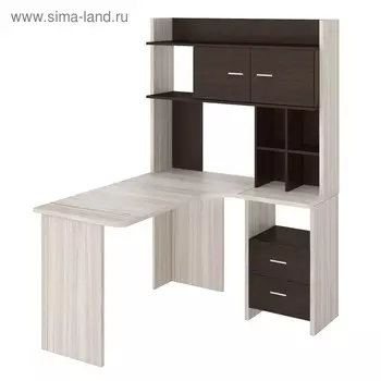 Компьютерный стол, 1200 1300 1785 мм, правый угол, цвет карамель/венге