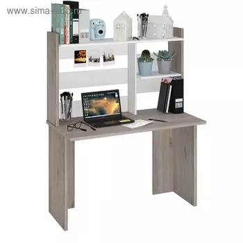Компьютерный стол, 1200 600 1520 мм, цвет нельсон/белый