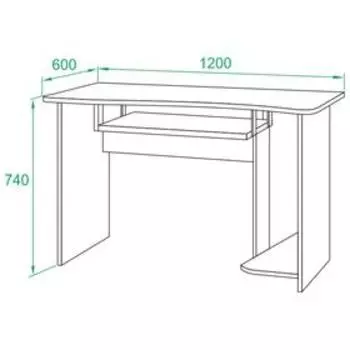 Компьютерный стол, 1200 600 740 мм, цвет венге