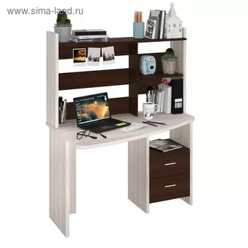 Компьютерный стол, 1200 690 1520 мм, левый угол, цвет карамель/венге