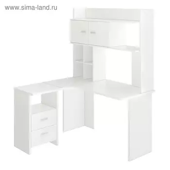 Компьютерный стол, 1300 1200 1785 мм, правый угол, цвет белый жемчуг