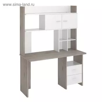 Компьютерный стол, 1300 600 1785 мм, цвет нельсон/белый