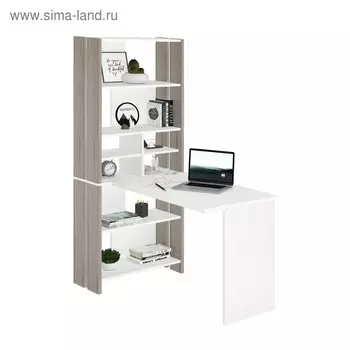 Компьютерный стол, 700 1322 1785 мм, цвет нельсон/белый