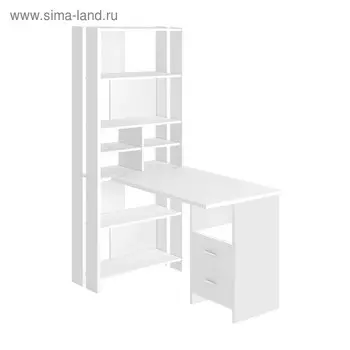 Компьютерный стол, 700 1322 1785 мм, цвет белый жемчуг
