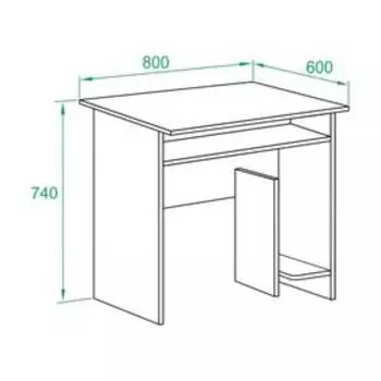 Компьютерный стол «СОКОЛ. КСТ-21.1», 800600740 мм, цвет венге/белёный дуб
