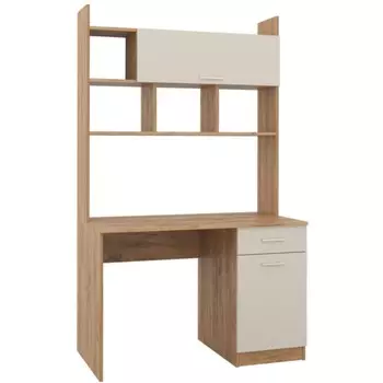 Компьютерный стол Бишоп 2 ЛДСП, белый/кашемир 112x57x180 см