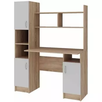Компьютерный стол Бишоп 6 ЛДСП, белый 123x57x160 см