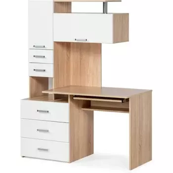 Компьютерный стол Джаз-17 правый, ЛДСП, дуб сонома 130x60x166,8 см