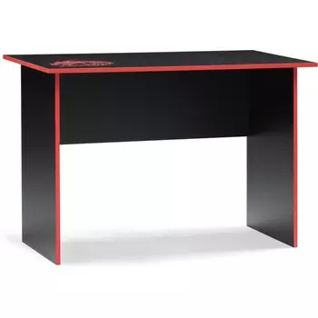 Компьютерный стол Эрмтрауд ЛДСП, черный/красный 60x110x75 см
