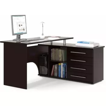 Компьютерный стол КСТ-109П ЛДСП, венге 127x140x75 см