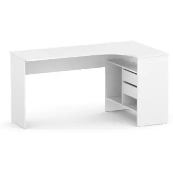 Компьютерный стол СПм-25 правый, ЛДСП, белый 81x145x74 см