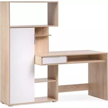 Компьютерный стол Зануг ЛДСП, дуб сонома/белый 150x58x149,3 см
