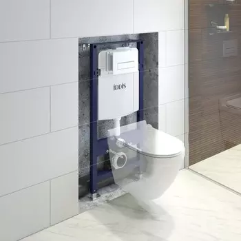 Комплект 2 в1: инсталляция и клавиша смыва белая IDDIS Optima Home, 200х497х1340 мм