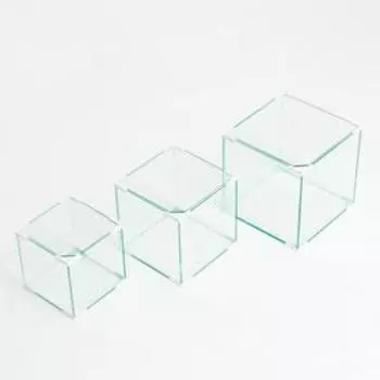 Комплект аквариумов Куб "Матрёшка", 16 л, 27 л, 43 л, белые уголоки