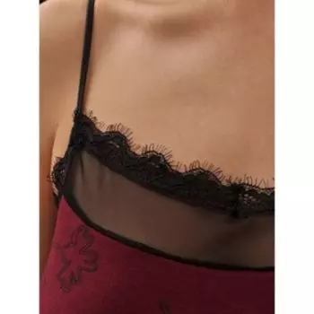 Комплект белья женский Coordinato donna canotta/brasiliano, размер S, цвет bordeaux