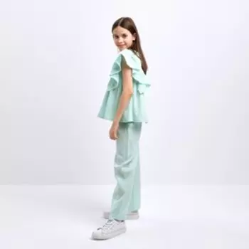 Комплект (блузка и брюки) для девочки MINAKU цвет бирюзовый, рост 140 см