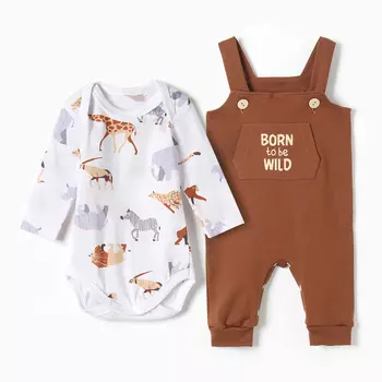 Комплект: боди и комбинезон Крошка Я "Wild", рост 86 -92 см