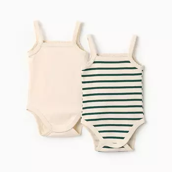 Комплект боди Крошка Я Oranges 2 шт, рост 74-80, молочный / зеленый