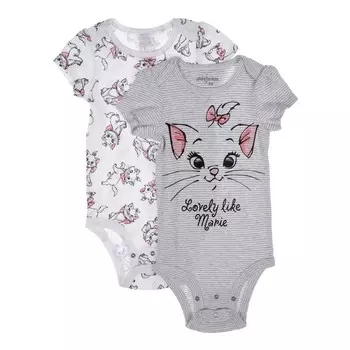 Комплект боди с коротким рукавом и принтом Disney для девочки, рост 62 см - 2 шт.