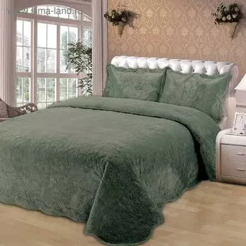 Комплект «Церцея»: покрывало 240 × 260 см, наволочки 50 × 70 см - 2 шт, зелёный