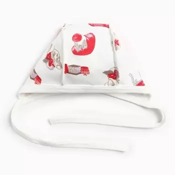 Комплект детский (чепчик,рукавички), цвет ванильный, размер 38-40