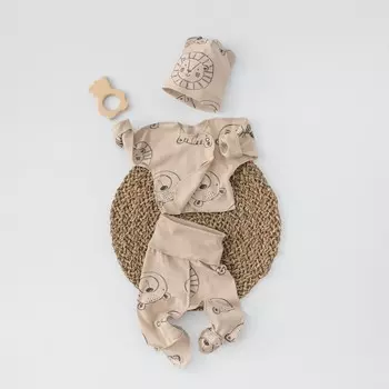 Комплект детский KinDerLitto «Крошки-горошки-1», 3 предмета, принт звери, рост 56-62 см