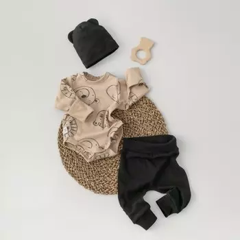 Комплект детский KinDerLitto «Крошки-горошки-3», 3 предмета, принт звери, рост 68-74 см