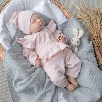 Комплект детский KinDerLitto «Первые цветы-3», 3 предмета, рост 68-74 см, цвет розовая пудра