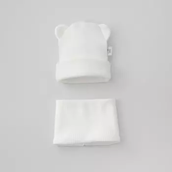 Комплект детский KinDerLitto «Пикколино», 2 предмета: шапка, снуд, возраст 2-3 года, цвет сахар