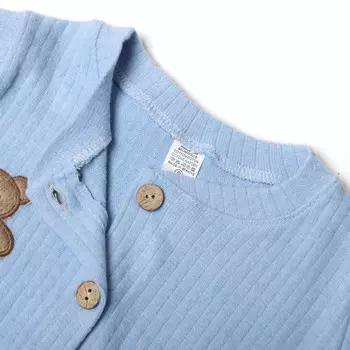 Комплект детский (комбинезон/шапочка), цвет голубой, рост 74 см