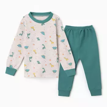 Комплект детский (лонгслив, брюки), цвет зелёный, рост 104 см