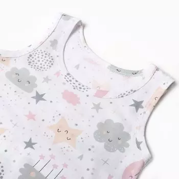 Комплект детский (майка, трусы), цвет белый/облачко, рост 110 см