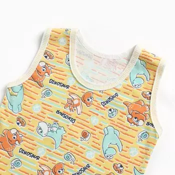 Комплект детский (майка, трусы на подгузник), цвет оранжевый/дино, рост 74 см