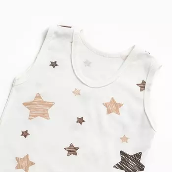 Комплект детский (майка, трусы на подгузник), цвет молочный/звезда, рост 74 см