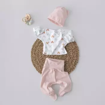 Комплект детский KinDerLitto «Первые цветы-1», 3 предмета, рост 56-62 см, цвет конфетти