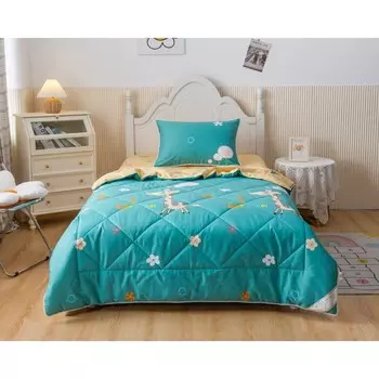 Комплект детский с одеялом Giraffe, размер 160х220 см, 160х230 см, 50х70 см, цвет синий