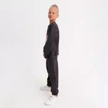 Комплект детский (свитшот, брюки) MINAKU: Casual Collection цвет антрацит, рост 122