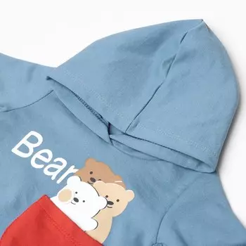 Комплект детский (толстовка/брюки), цвет голубой, рост 80 см