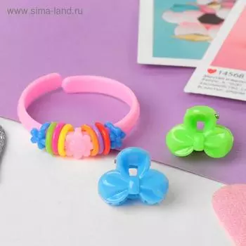 Комплект детский «Выбражулька» 3 предмета: 2 крабика, браслет, бантик, цвет МИКС