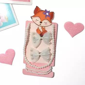 Комплект детский «Выбражулька» 4 предмета: 2 заколки, бусы, 2 браслета, бусинки, цвет белый