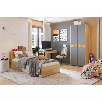 Комплект детской мебели Адам К1 дуб крафт золотой/графит/дуб крафт золотой